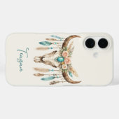 Boho Chic Waterverf Bloem Koeien Schedel Case-Mate iPhone Case (Achterkant (horizontaal))