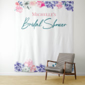 Boho Chic Waterverf bloemen Aangepaste Bruiloftssh Wandkleed (In situ)