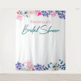 Boho Chic Waterverf bloemen Bruiloftsshowers op ma Wandkleed