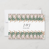 Boho Chic Waterverf bloemenbruiloft RSVP Kaartje (Achterkant)