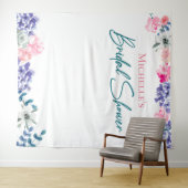 Boho Chic Waterverf bloemencollectie Bruidsdouche Wandkleed (In Situ (horizontaal))