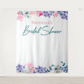 Boho Chic Waterverf bloemmotief Bruidsdouche op ma Wandkleed (Voorkant)