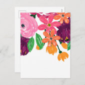 Boho Chic Waterverf Burgundy Pink Flowers Feestdagenkaart (Voorkant / Achterkant)