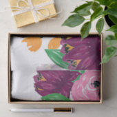 Boho Chic Waterverf Burgundy Pink Flowers Tissuepapier (Geschenk)