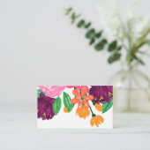 Boho Chic Waterverf Burgundy Pink Flowers Visitekaartje (Staand voorkant)