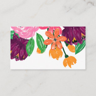 boho chic waterverf Burgundy roze Flowers Visitekaartje