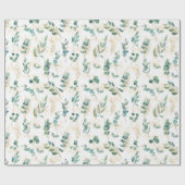 Boho Chic Waterverf Eucalyptus Greenery Sparkles Cadeaupapier (Vlak)