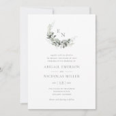 Boho Chic Waterverf Eucalyptus Wedding Kaart (Voorkant)