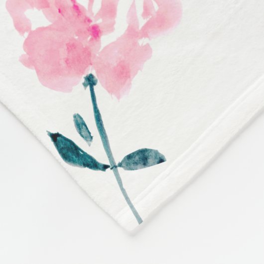 Boho Chic Waterverf floraal herhaalde naam Baby Fleece Deken (Hoek)