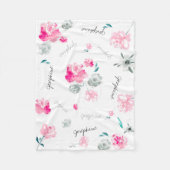 Boho Chic Waterverf floraal herhaalde naam Baby Fleece Deken (Voorkant)