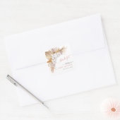 Boho Chic Waterverf Floral Baby shower Hartelijk d Vierkante Sticker (Envelop)