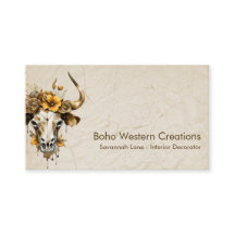 Boho Chic Waterverf Floral Koe Schedel