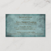 Boho Chic Waterverf Floral Koe Schedel Visitekaartje (Achterkant)