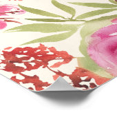 Boho Chic Waterverf Floral Vrijgezellenfeest Welko Poster (Hoek)