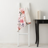 Boho Chic Waterverf florals Gepersonaliseerde stat Sherpa Deken (In situ)
