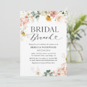 Boho Chic Waterverf Flowers Bridal Brunch Kaart (Staand voorkant)