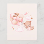 Boho Chic Waterverf Girl Teddy Bear met ballonnen (Achterkant)