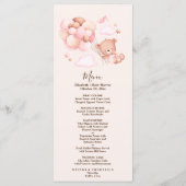 Boho Chic Waterverf Girl Teddy Bear met ballonnen Menu (Achterkant)