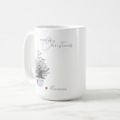 Boho Chic Waterverf Kerstboom Personaliseer Koffiemok (Voorkant links)