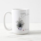 Boho Chic Waterverf Kerstboom Personaliseer Koffiemok (Links)