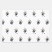 Boho Chic Waterverf Kerstboom Wit Inpakpapier Vel (Voorkant 3)