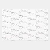 Boho Chic Waterverf Kerstboom Wit Inpakpapier Vel (Voorkant 2)