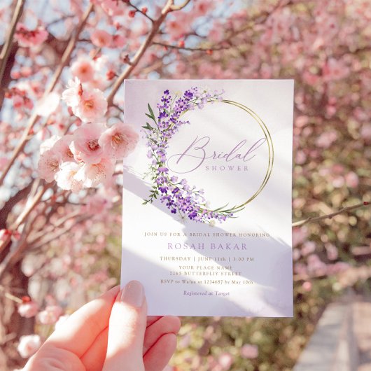 Boho Chic Waterverf Lavender Floral Vrijgezellenfe Kaart