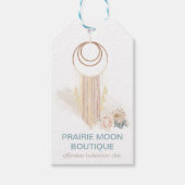 Boho Chic Waterverf Macrame Wall Hanging Boutique Cadeaulabel (Voorkant)