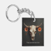 Boho Chic Waterverf Minimalistische Bloemen Koe Sc Sleutelhanger (Voorkant Links)