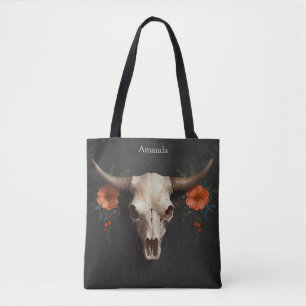 Boho Chic Waterverf Minimalistische Bloemen Koe Sc Tote Bag