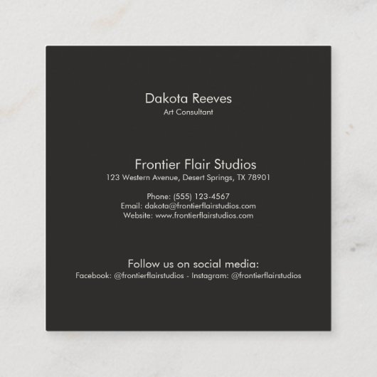 Boho Chic Waterverf Minimalistische Bloemen Koe Sc Vierkante Visitekaartje (Achterkant)