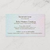 Boho Chic Waterverf Multicolor Floral Koe Schedel Visitekaartje (Achterkant)