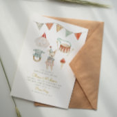 Boho Chic Waterverf Mushroom & Toys Baby shower Kaart