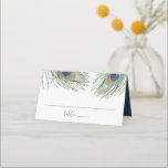 Boho Chic Waterverf Peacock Feather Plaatskaartje<br><div class="desc">Deze elegante plaatskaart is ontworpen om aan te sluiten bij onze Waterverf Peacock Feather bridal doucheuitnodigingen. Deze elegante plaatskaart biedt een paar pauw-veren en ruimte om de naam en het tabelnummer van uw gast met de hand te schrijven.</div>