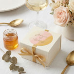 Boho Chic Waterverf Pink and Yellow Name Wedding Ronde Sticker<br><div class="desc">Gepersonaliseerde Boho Chic Waterverf Roze en Gele Stickers rond de bruiloft</div>