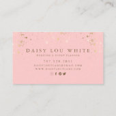 Boho Chic Waterverf Pink & Ivory Greenery Floral Visitekaartje (Achterkant)