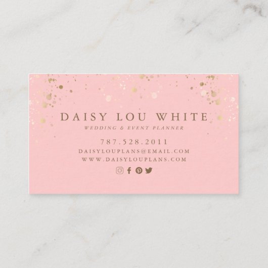 Boho Chic Waterverf Pink & Ivory Greenery Floral Visitekaartje (Achterkant)