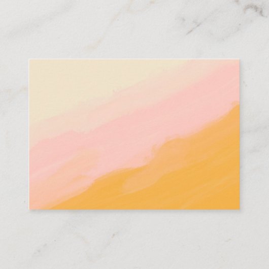 Boho Chic Waterverf Roze en Gele Gegevens Informatiekaartje (Achterkant)