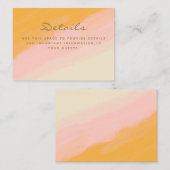 Boho Chic Waterverf Roze en Gele Gegevens Informatiekaartje (Voorkant / Achterkant)