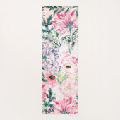 Boho chic waterverf roze florale handschilder yogamat (Achterkant)