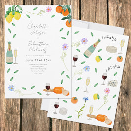 Boho Chic Waterverf Rustieke Zomer Huwelijk Kaart