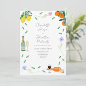 Boho Chic Waterverf Rustieke Zomer Huwelijk Kaart (Staand voorkant)