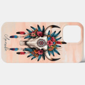 Boho Chic Waterverf Tribal Floral Koe Schedel Case-Mate iPhone Case (Achterkant (horizontaal))