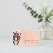 Boho Chic Waterverf Tribal Floral Koe Schedel Visitekaartje (Staand voorkant)