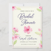 Boho Chic Waterverf Wilde Bloem Bruidsdouche Kaart (Voorkant)