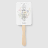 Boho Chic Waterverf Wilde Bloemen Huwelijksprogram Handwaaier (Achterkant)