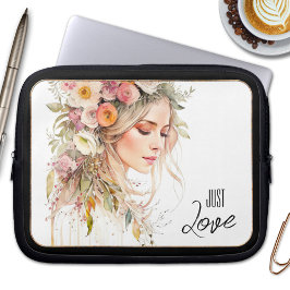 Boho Chic Waterverf Woman-laptophoes Laptop Sleeve
