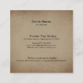 Boho Chic Waterverf Zonnebloem Veer Koe Schedel Vierkante Visitekaartje (Achterkant)