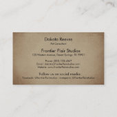 Boho Chic Waterverf Zonnebloem Veer Koe Schedel Visitekaartje (Achterkant)