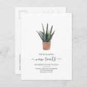 Boho Chic We hebben nieuwe rots Succulent Plant ve Aankondigingskaart (Voorkant / Achterkant)